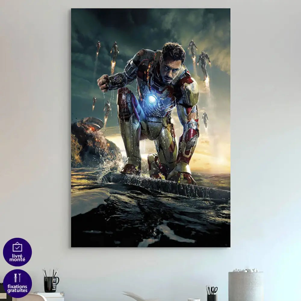 Tableau Iron Man Cœur de Titane 40x60cm / Affiche sans cadre Tableau Marvel