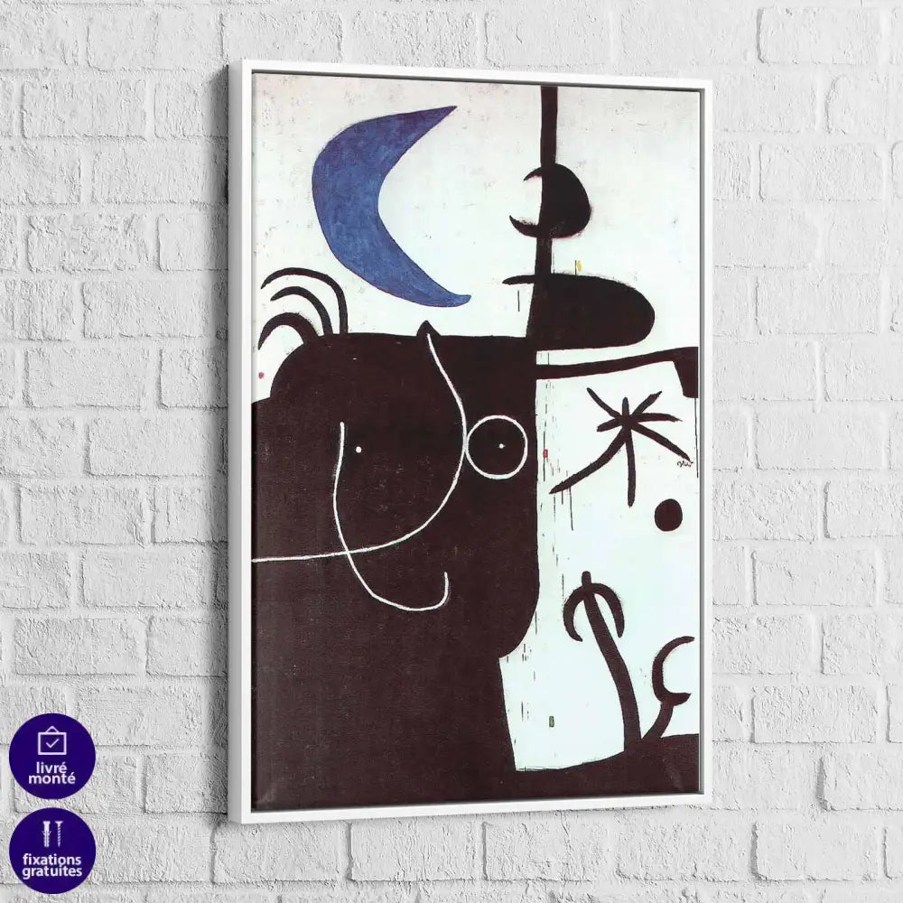 Tableau Joan Miro Femme devant la lune - Montableaudeco