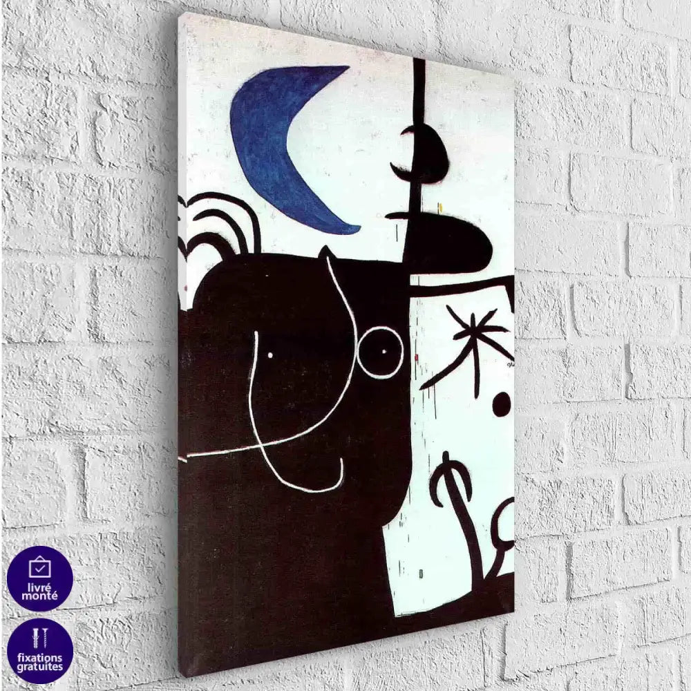 Tableau Joan Miro Femme devant la lune - Montableaudeco