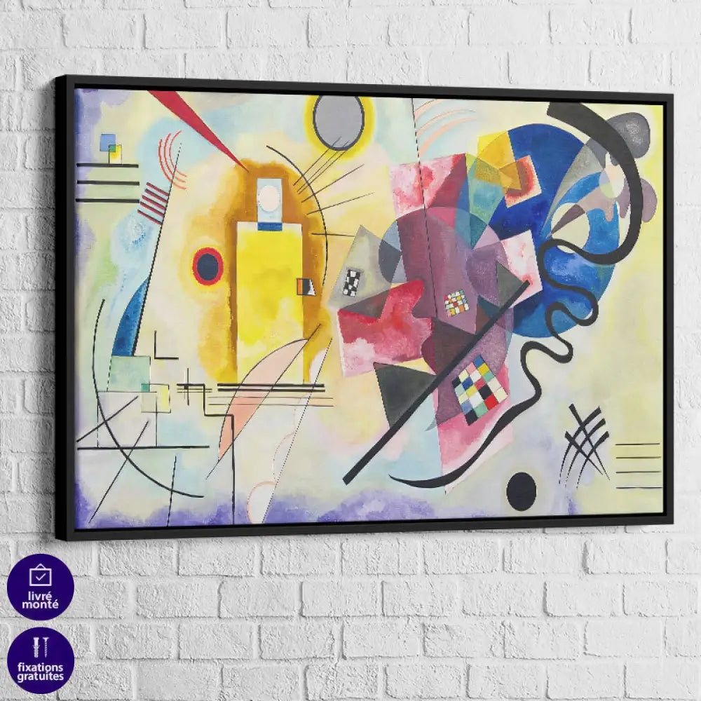 Version cadre flottant noir mettant en valeur la géométrie de Kandinsky