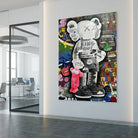 tableau graffiti icônes pop couronne étoiles messages ironiques