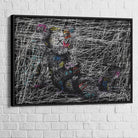 tableau kaws le dormeur de craie avec cadre noir