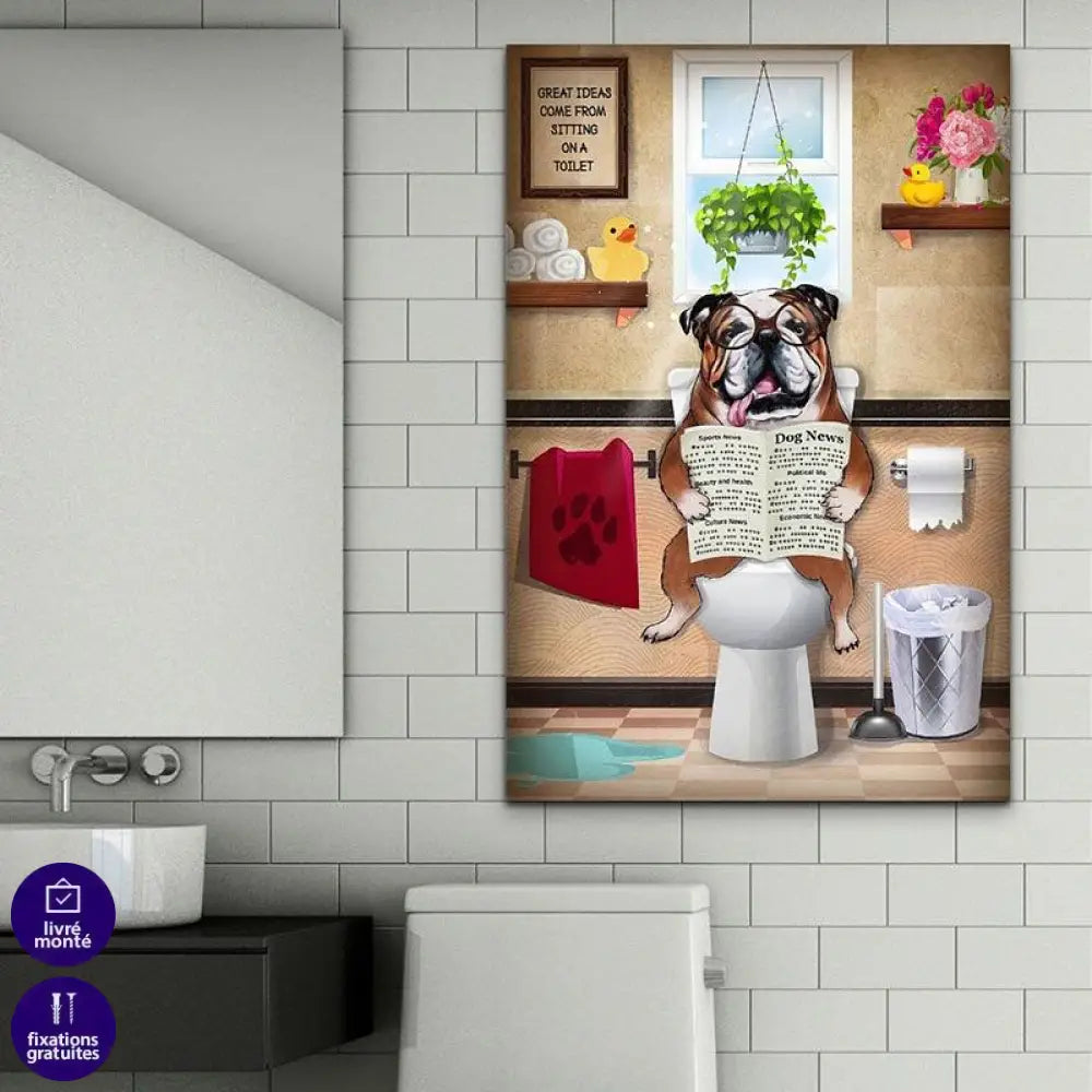 Tableau Les Chiens à la Toilette - Montableaudeco