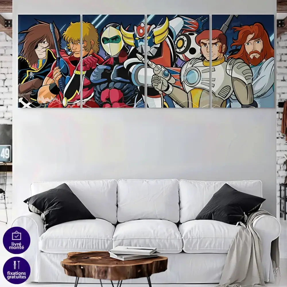 Art mural fan de manga et animation nostalgique


