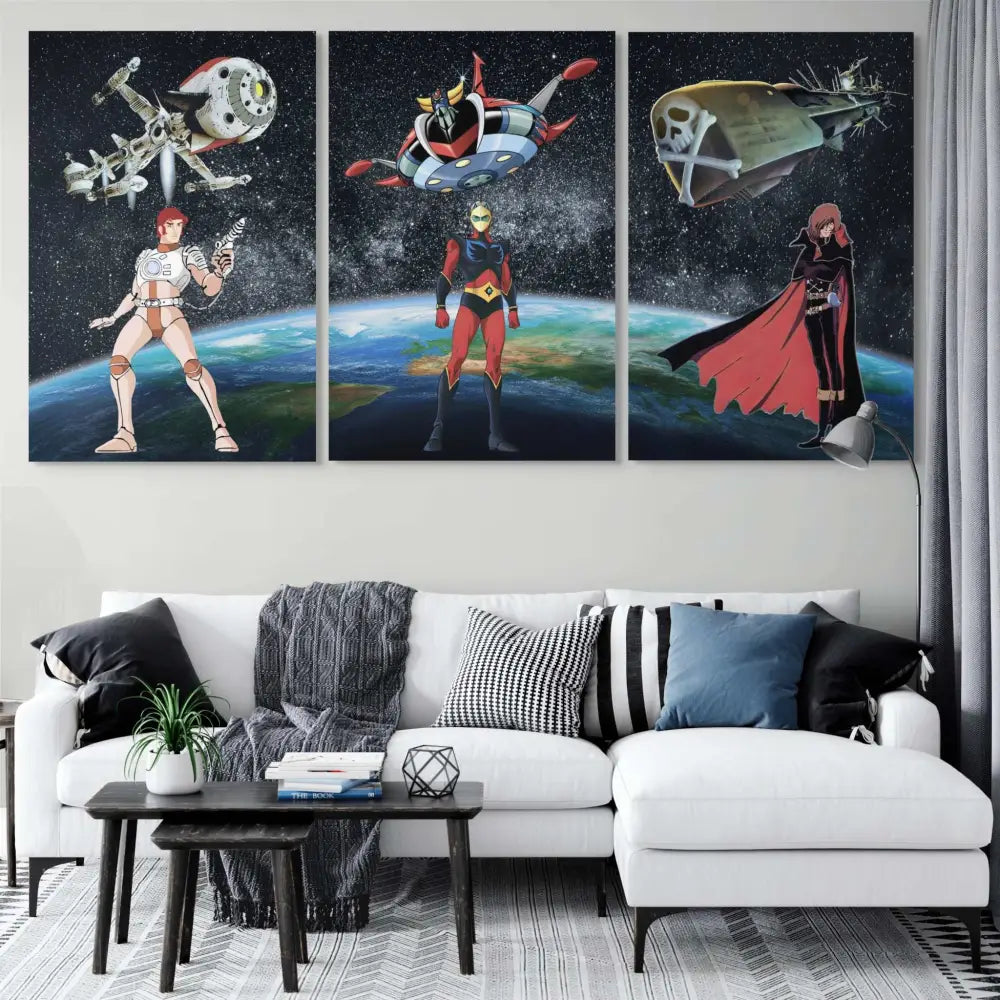 Tableau Les Super Héros 40x60cm / Toile tendue sur châssis Tableau Animation