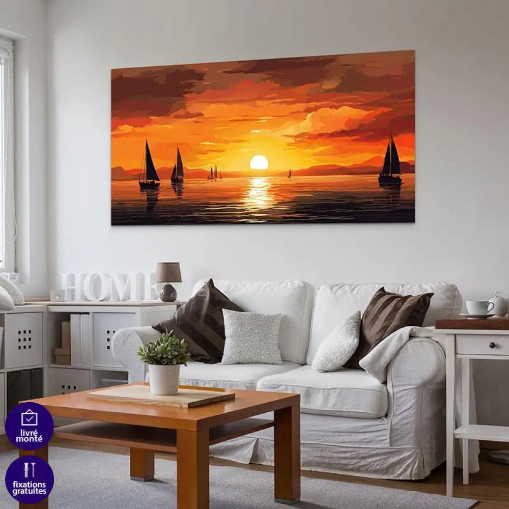 Tableau Les Voiliers Sur Mer - Montableaudeco