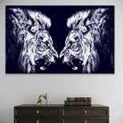 décoration murale lion face à face style contemporain

