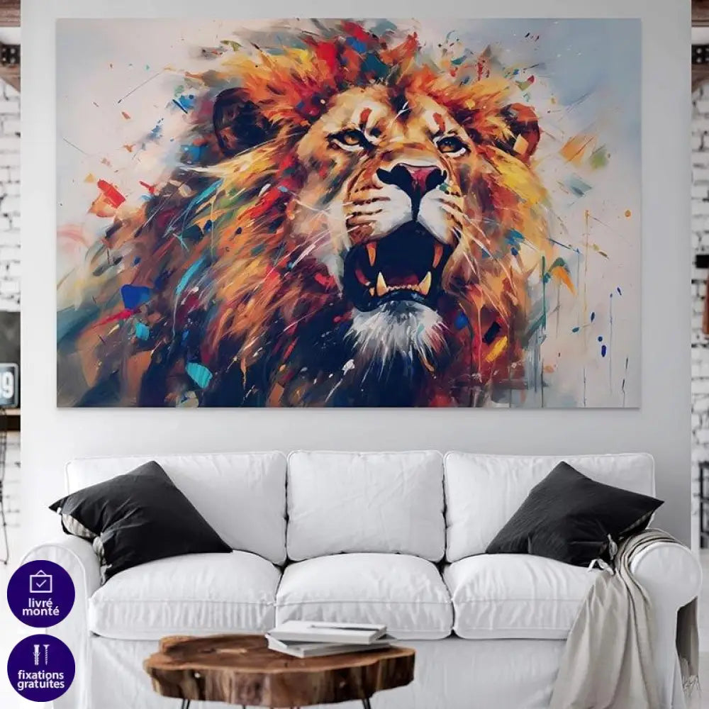 Tableau Lion Rugir - Montableaudeco