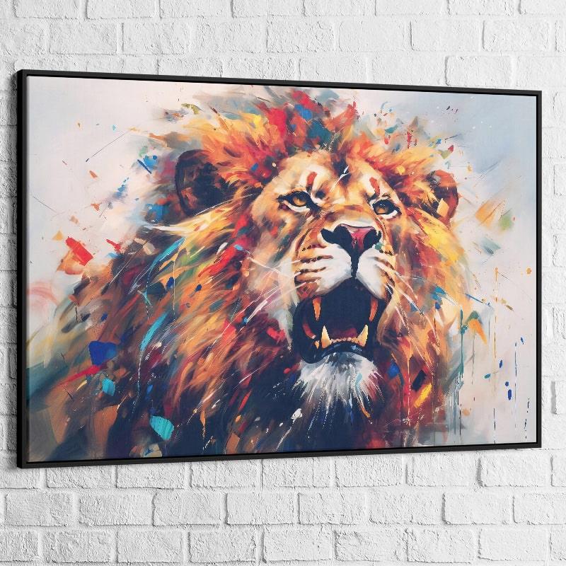 Tableau Lion Rugir - Montableaudeco