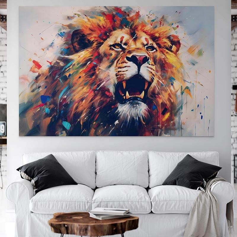 Tableau Lion Rugir - Montableaudeco