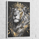 Tableau Lion Suprême 40x60cm / Cadre Blanc Tableau lion