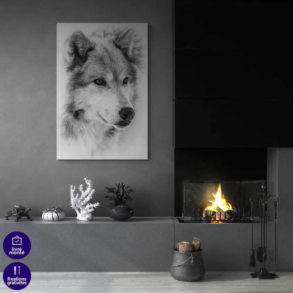 Tableau Loup Le Grand Blanc - Montableaudeco