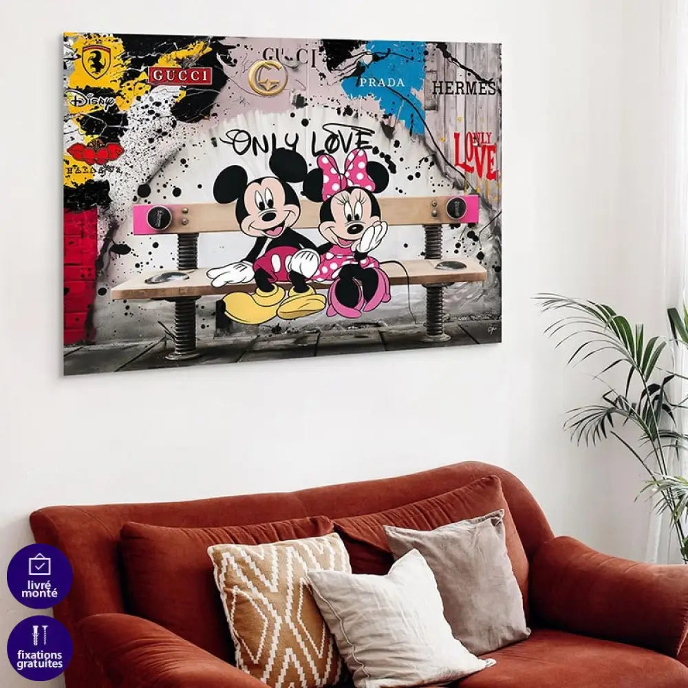 Tableau Luxe Mickey et Minnie Love Fashion Tableau Luxe