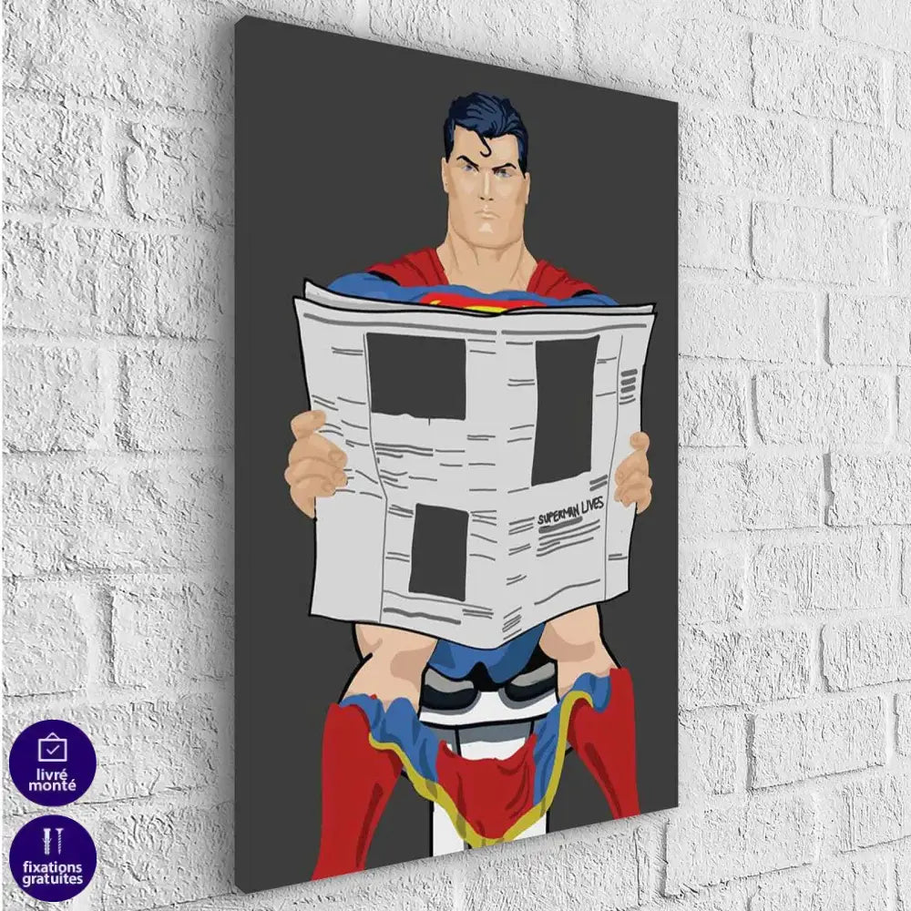 Tableau Marvel Dc Comics Les Héros aux Toilettes - Montableaudeco