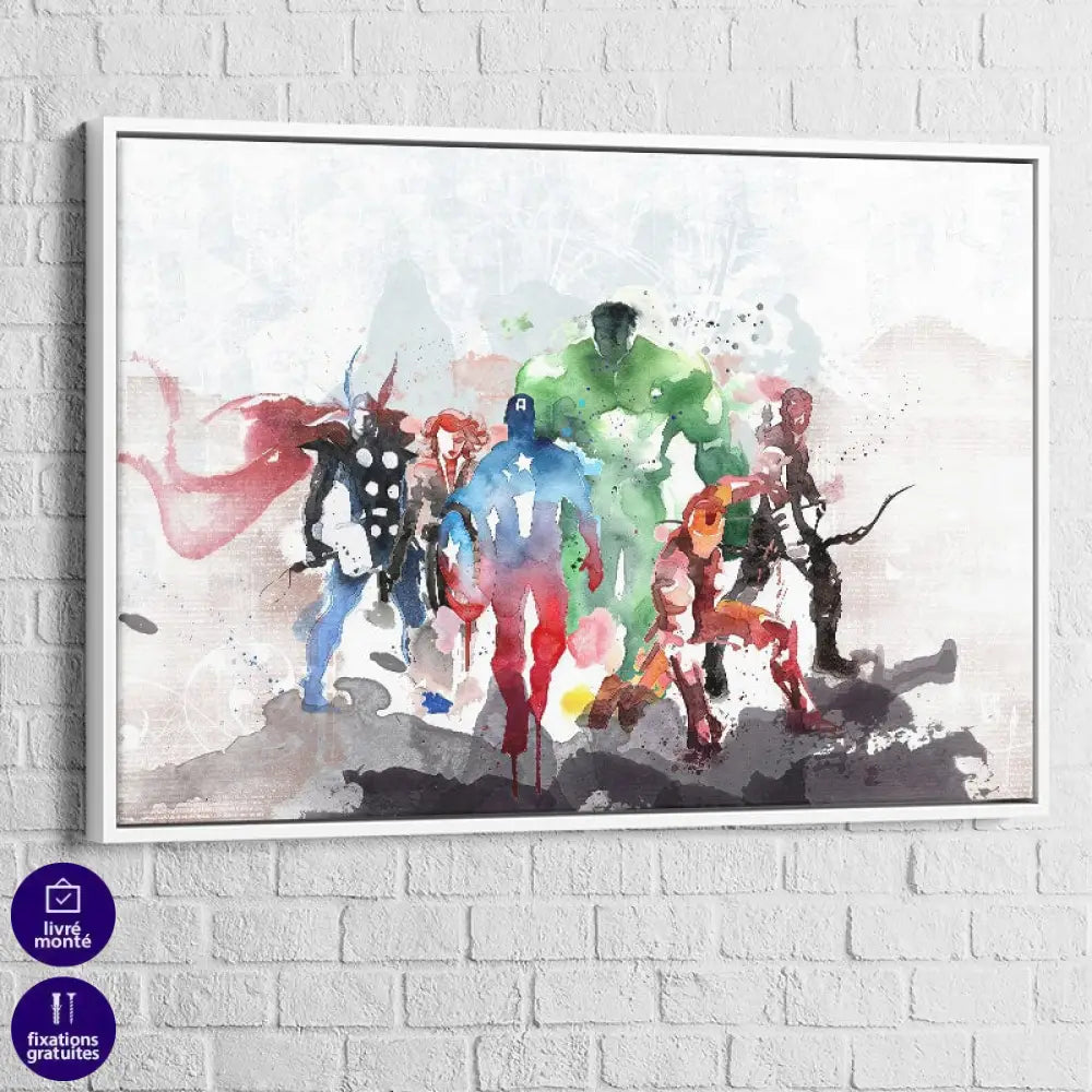 Tableau Marvel Painting 40x60cm / Cadre Blanc Tableau Marvel