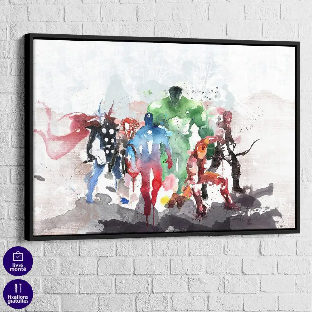 Tableau Marvel Painting 40x60cm / Cadre Noir Tableau Marvel