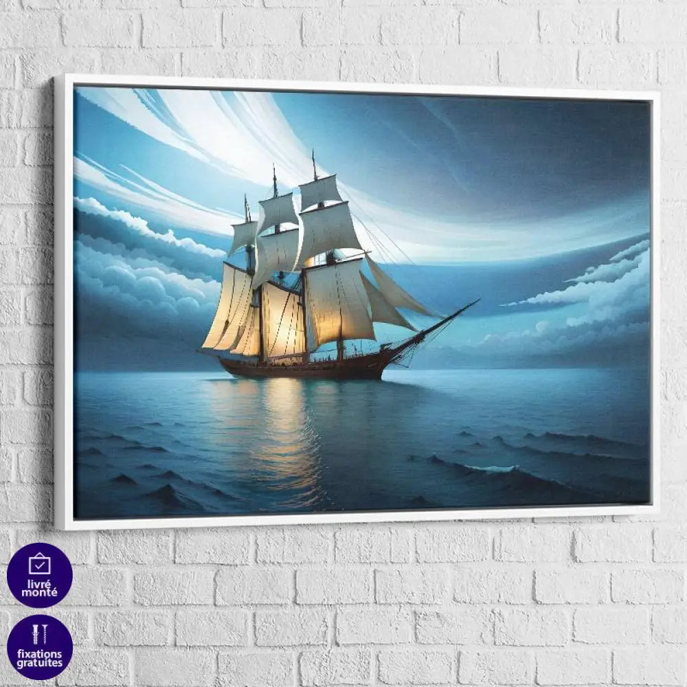 Tableau Mer Voilier de nuit - Montableaudeco
