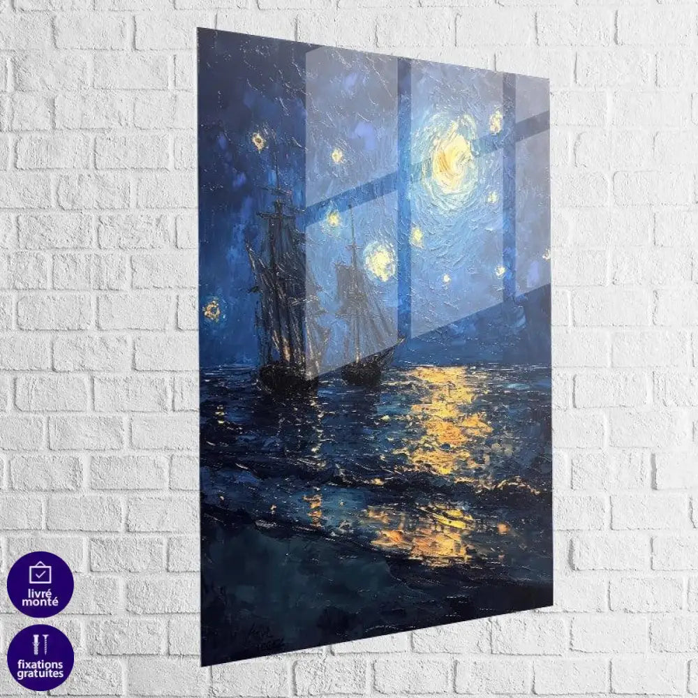 Tableau Mer Voiliers sous les étoiles - Montableaudeco