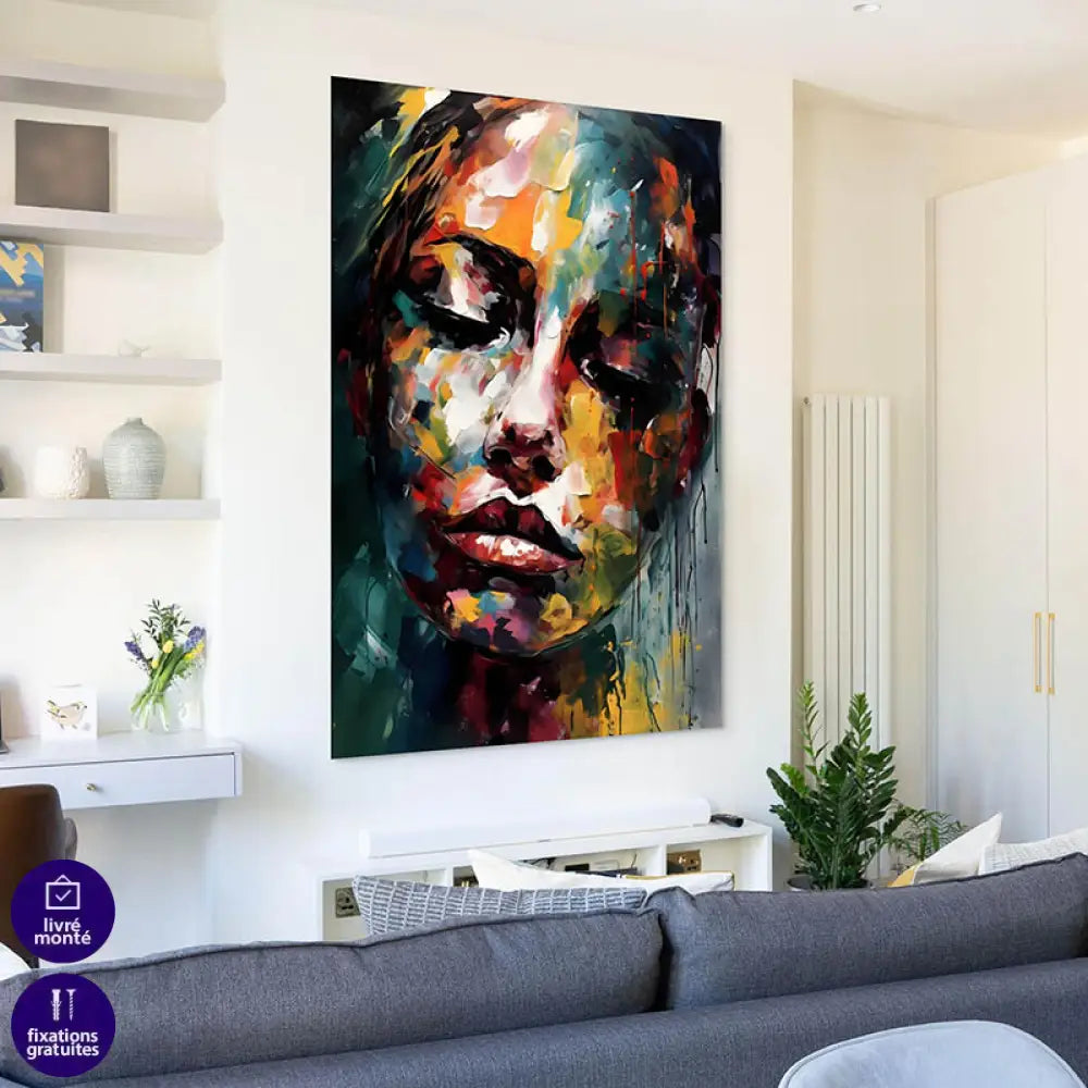 Tableau Moderne Visage en Fusion 40x60cm / Affiche sans cadre Tableau Moderne