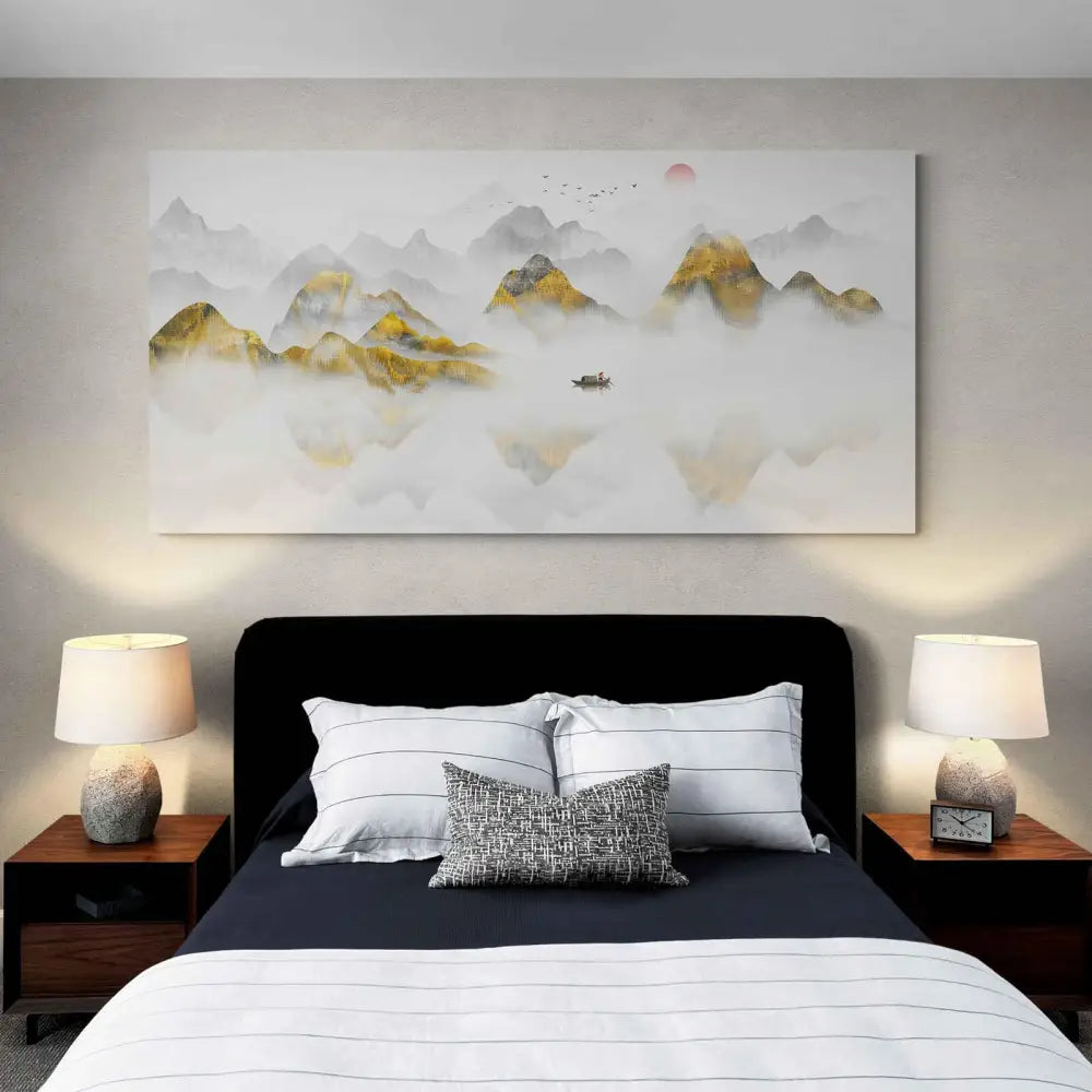 Tableau Montagne dorée - Montableaudeco