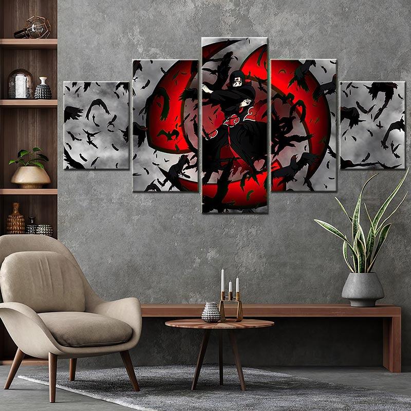 Tableau Naruto 5 Parties Corbeau - Montableaudeco