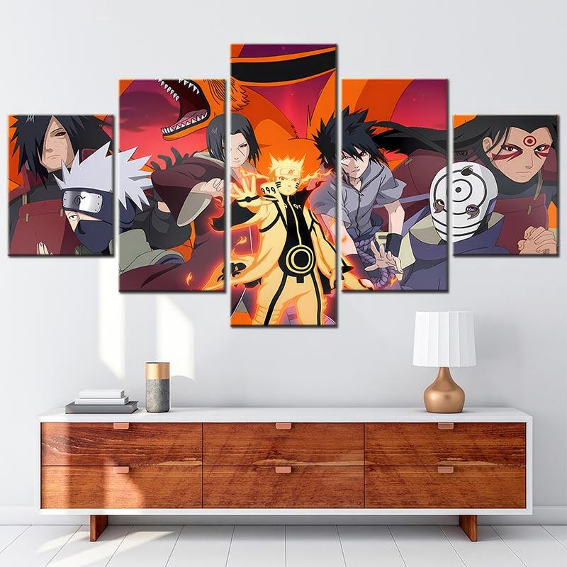 Tableau Naruto 5 Parties Héritage du Sensei - Montableaudeco