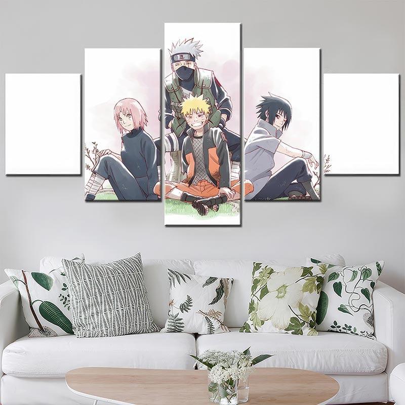 Tableau Naruto 5 Parties Souvenirs de Konoha - Montableaudeco