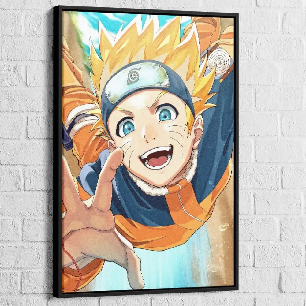 Tableau pop culture Naruto avec couleurs vives et fond dynamique

