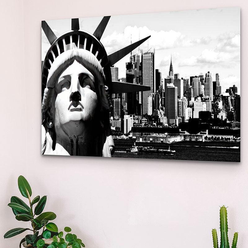 Tableau New York Noir et Blanc Liberty - Montableaudeco