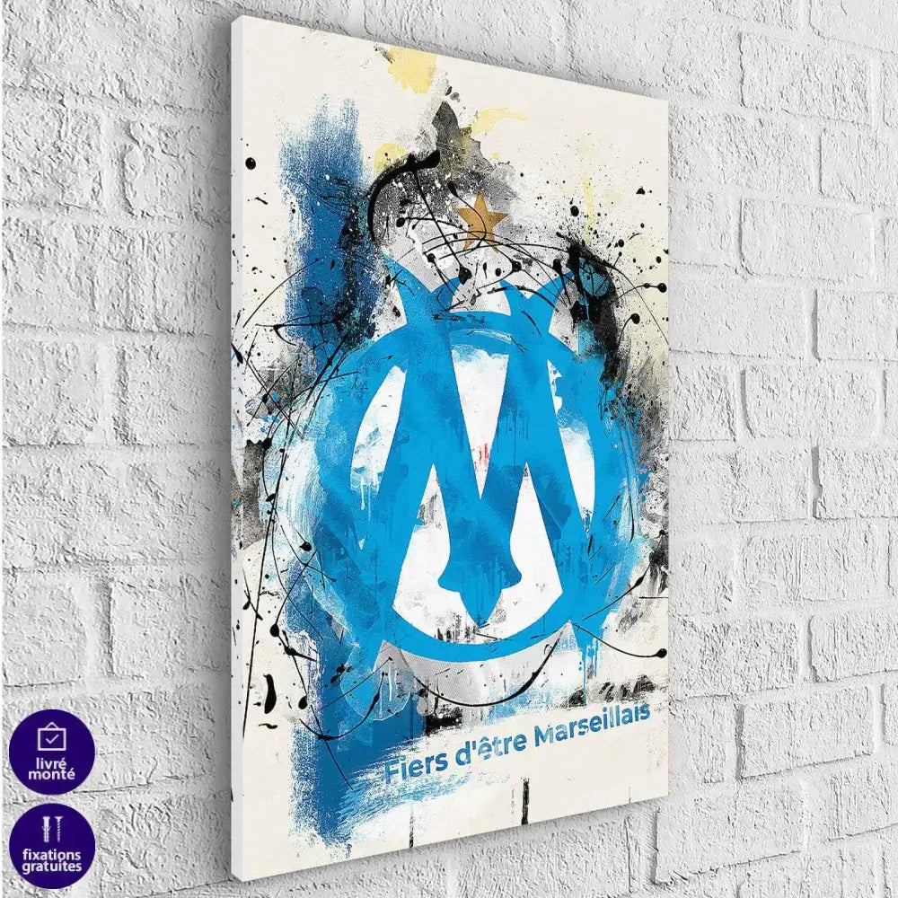 Tableau Olympique de Marseille Street Graffiti - Montableaudeco