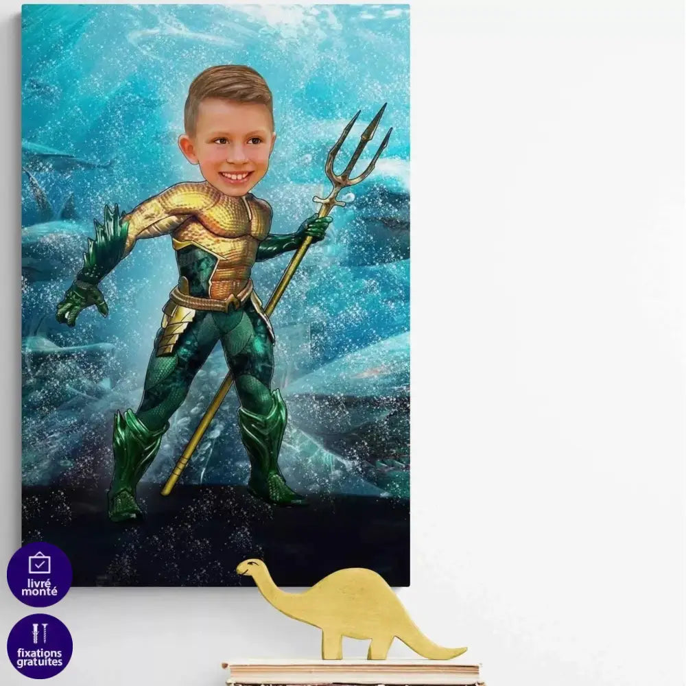 Tableau Personnalisable Super Héros AQUAMAN - Montableaudeco