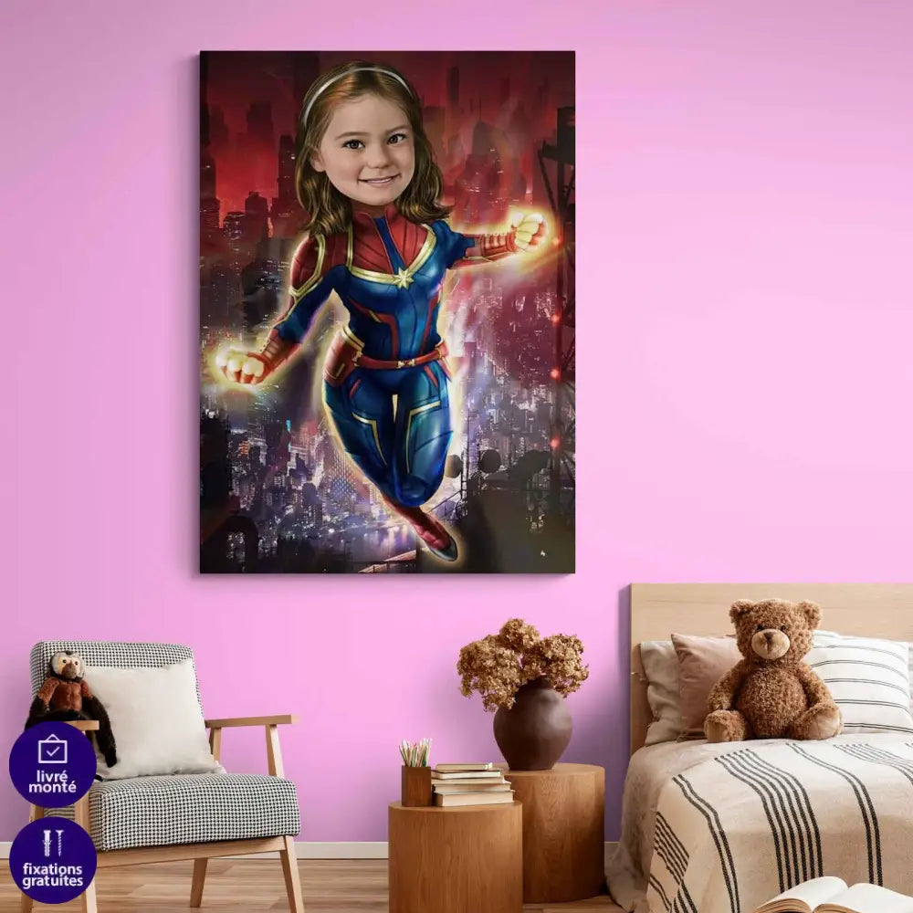 Tableau Personnalisable Super Héros Captain Marvel - Montableaudeco