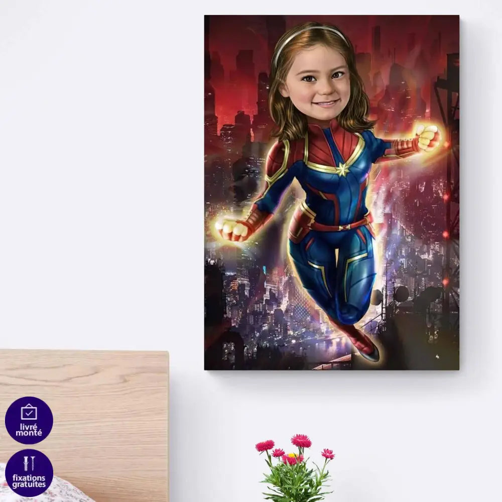 Tableau Personnalisable Super Héros Captain Marvel - Montableaudeco