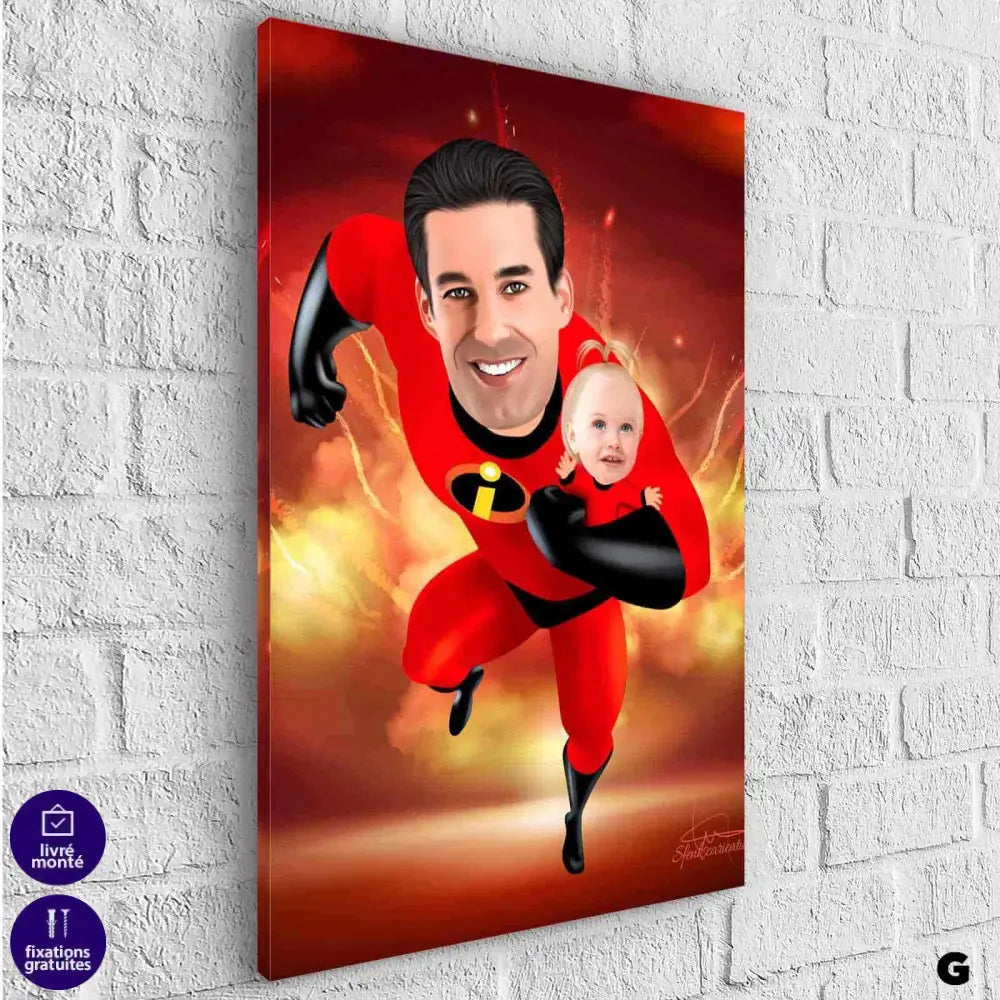 Tableau Personnalisable Super Héros Marvel 2 Personnages - Montableaudeco