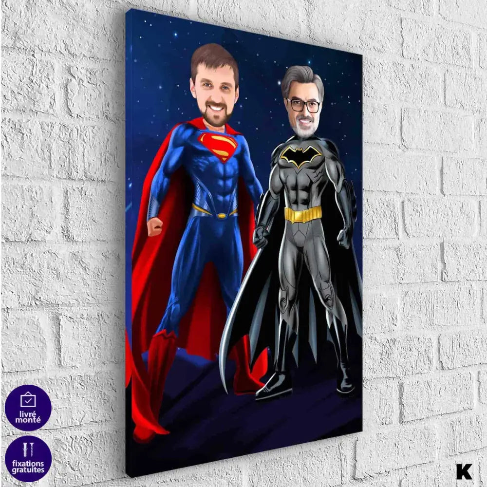 Tableau Personnalisable Super Héros Marvel 2 Personnages - Montableaudeco