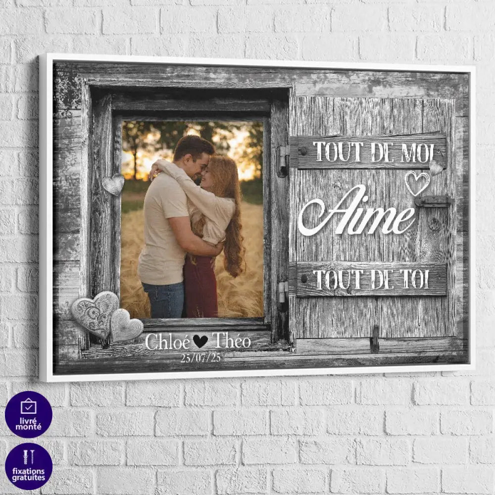 Tableau Personnalisé Cadre Photo L'amour Cadre Blanc