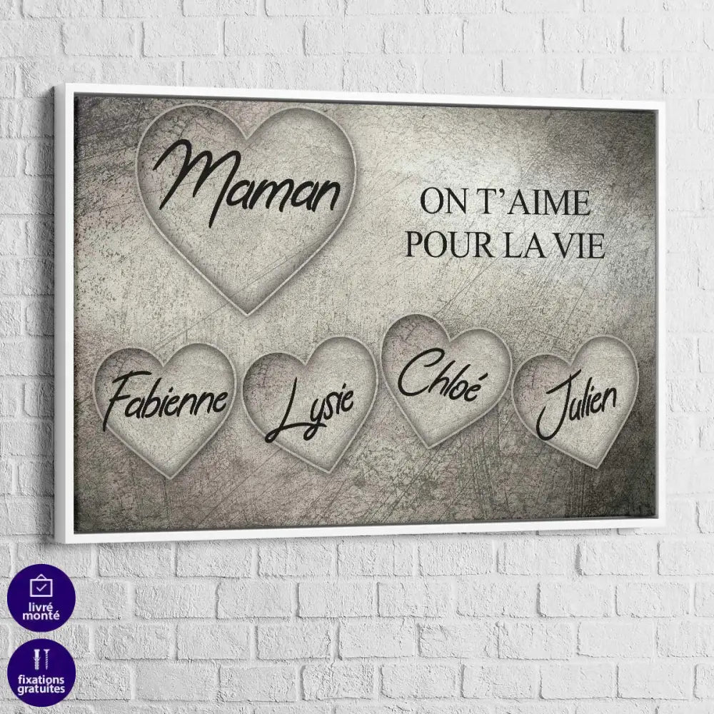 Tableau Personnalisé Famille Maman - Montableaudeco