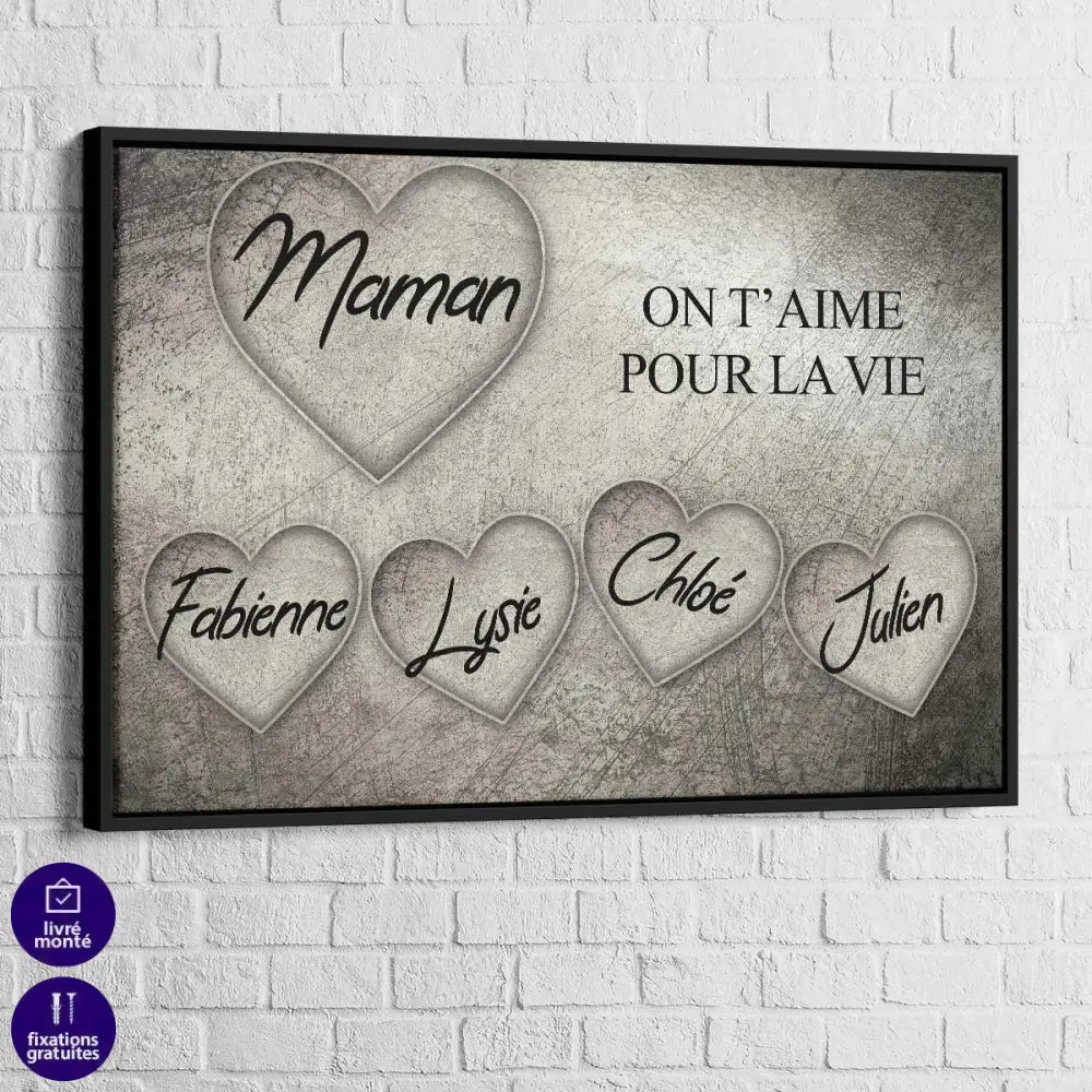 Tableau Personnalisé Famille Maman - Montableaudeco