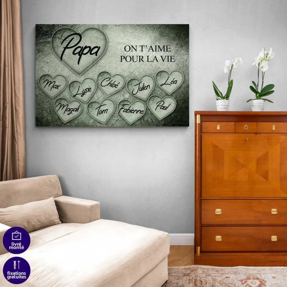 Tableau Personnalisé Famille Papa - Montableaudeco