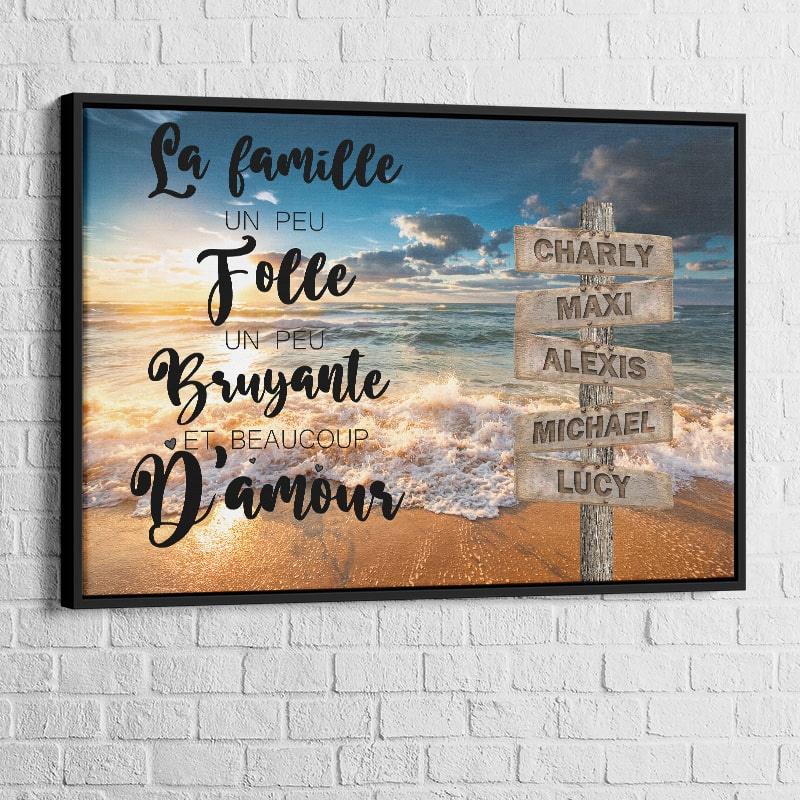 Tableau Personnalisé Prénoms avec Message La Mer - Montableaudeco