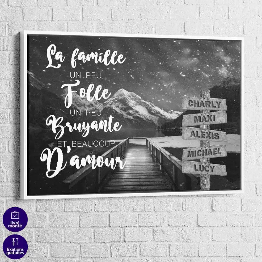 Tableau Personnalisé Prénoms avec Message Le Lac - Montableaudeco