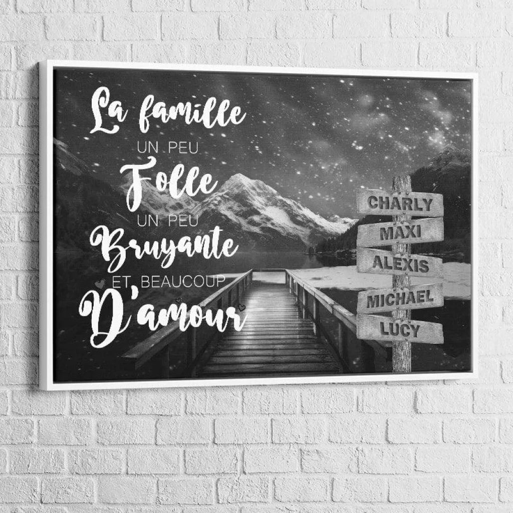 Tableau Personnalisé Prénoms avec Message Le Lac - Montableaudeco