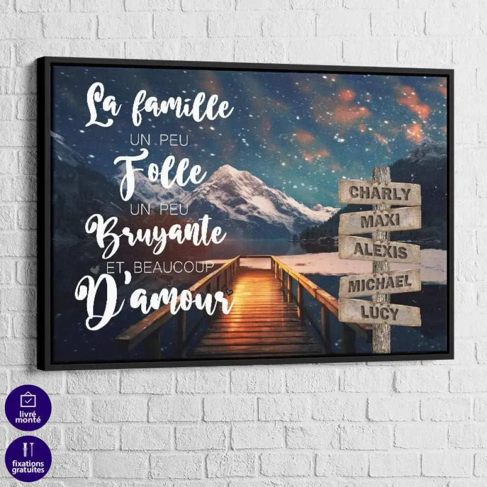 Tableau Personnalisé Prénoms avec Message Le Lac - Montableaudeco