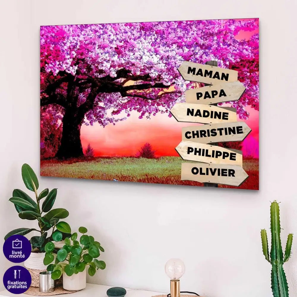Tableau Personnalisé Prénoms Cerisier - Montableaudeco