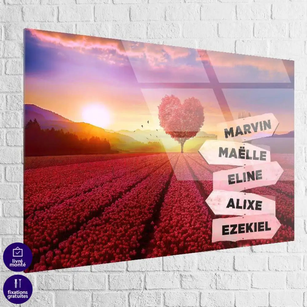Tableau Personnalisé Prénoms Champ D'Amour - Montableaudeco