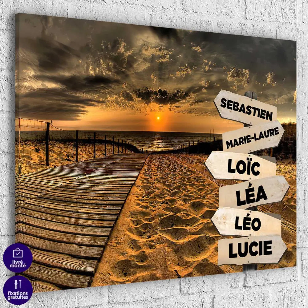 Tableau Personnalisé Prénoms Coucher de Soleil - Montableaudeco