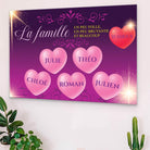 Tableau Personnalisé Prénoms Famille Coeur - Montableaudeco