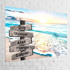 Tableau Personnalisé Prénoms La Mer 40x60cm / Couleur / Plexiglas Toile Imprimée