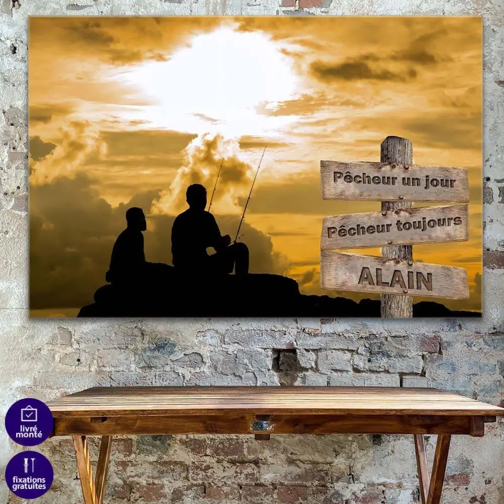 Tableau Personnalisé Prénoms Pêche - Montableaudeco