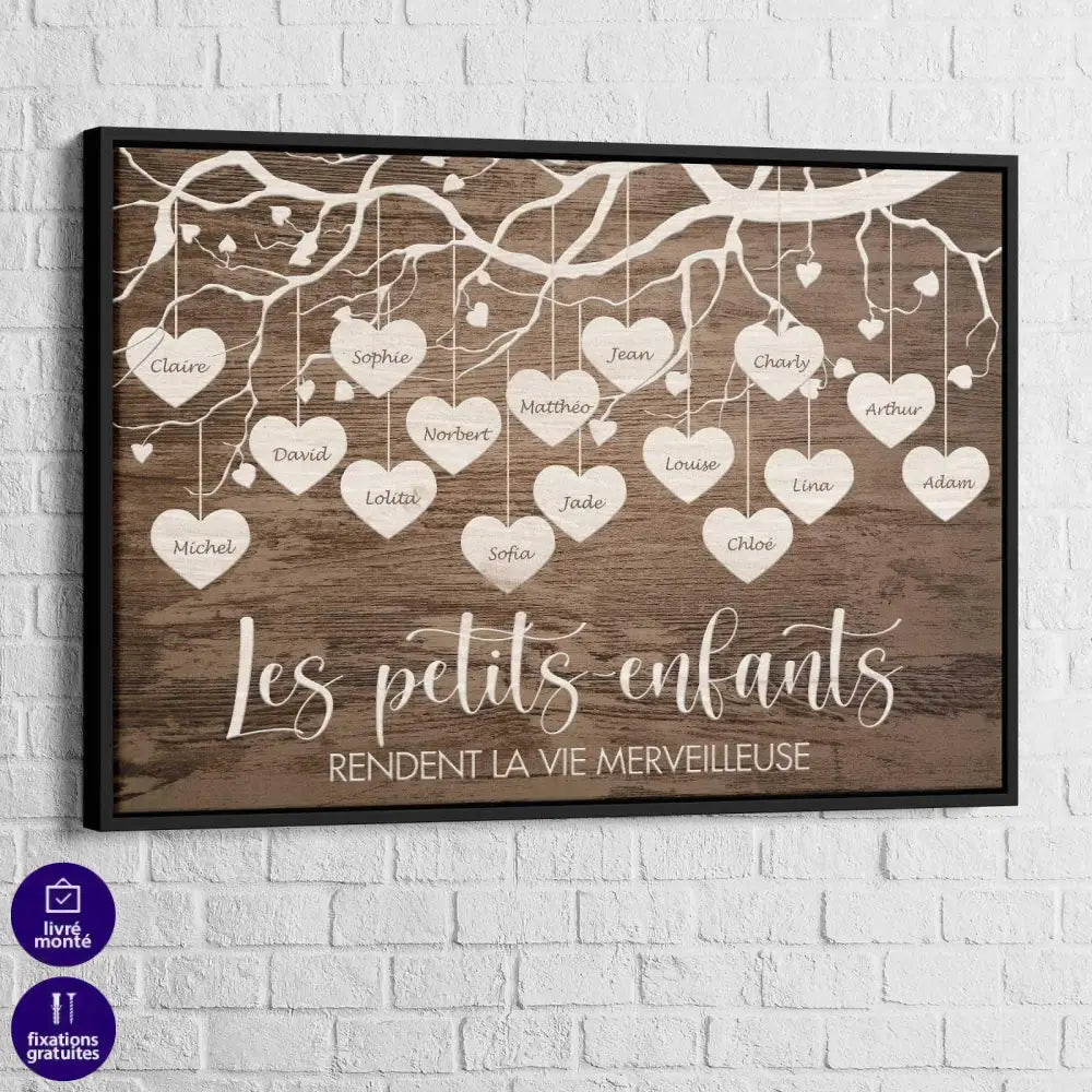 Tableau Personnalisé Prénoms Petits Enfants - Montableaudeco